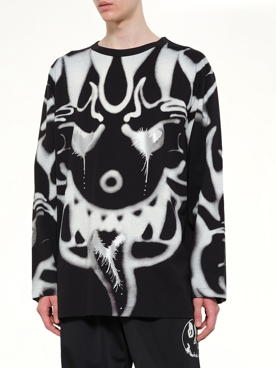 Allover Yaksha LS T-Shirt in Black
