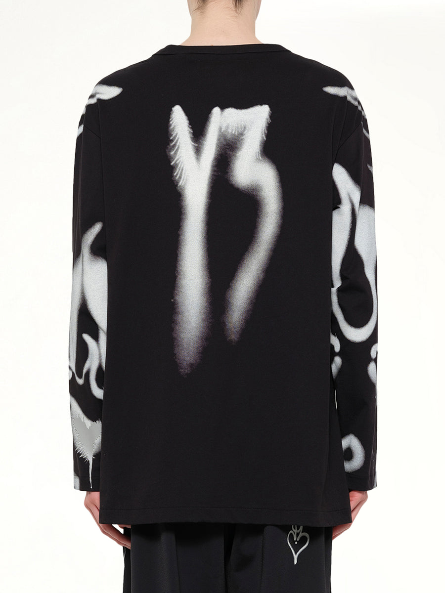 Allover Yaksha LS T-Shirt in Black