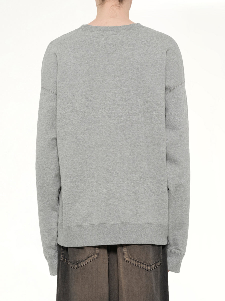 Cat Printed Sweatshirt in Gray
