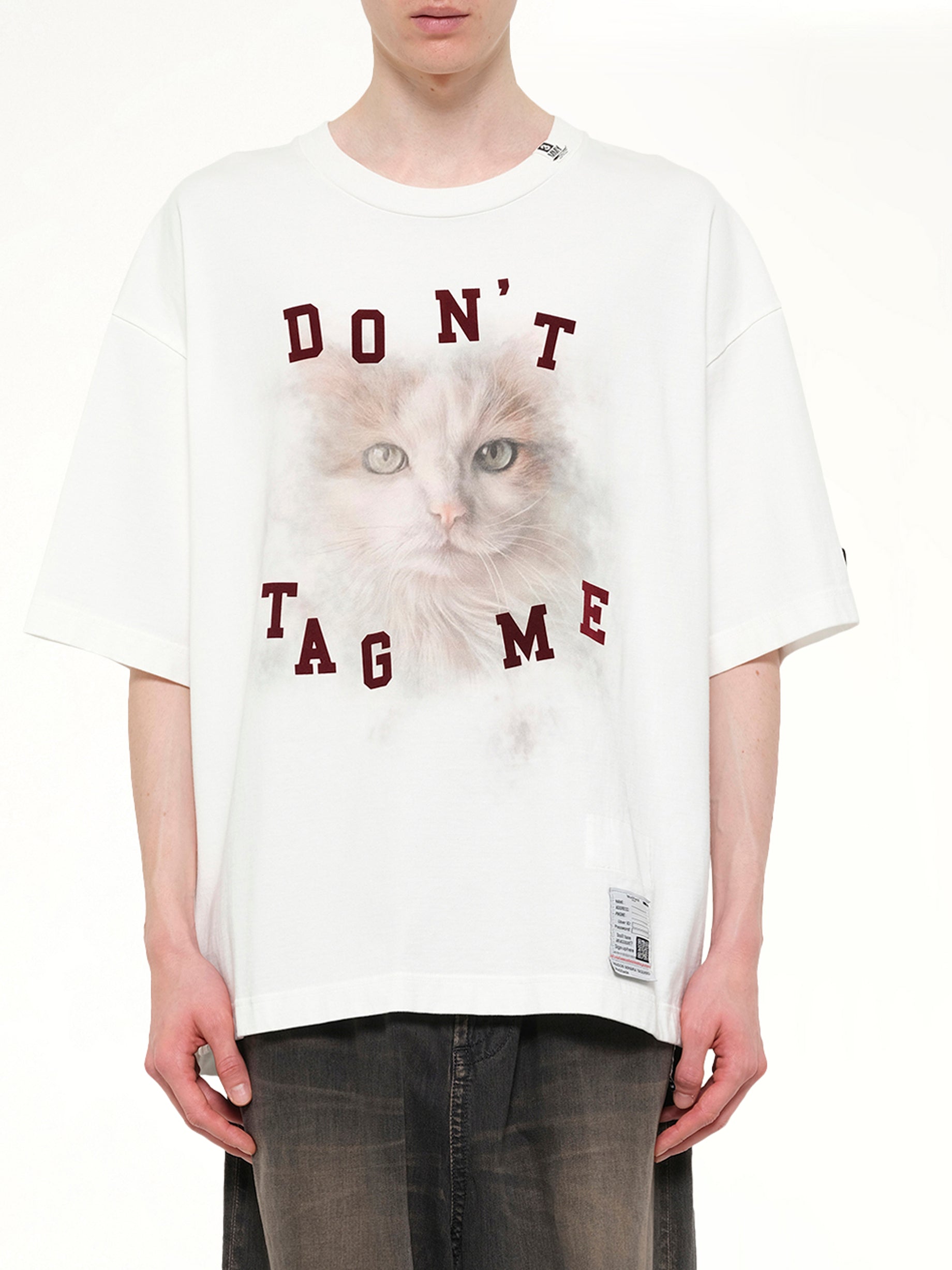 Cat Printed T-Shirt in White
