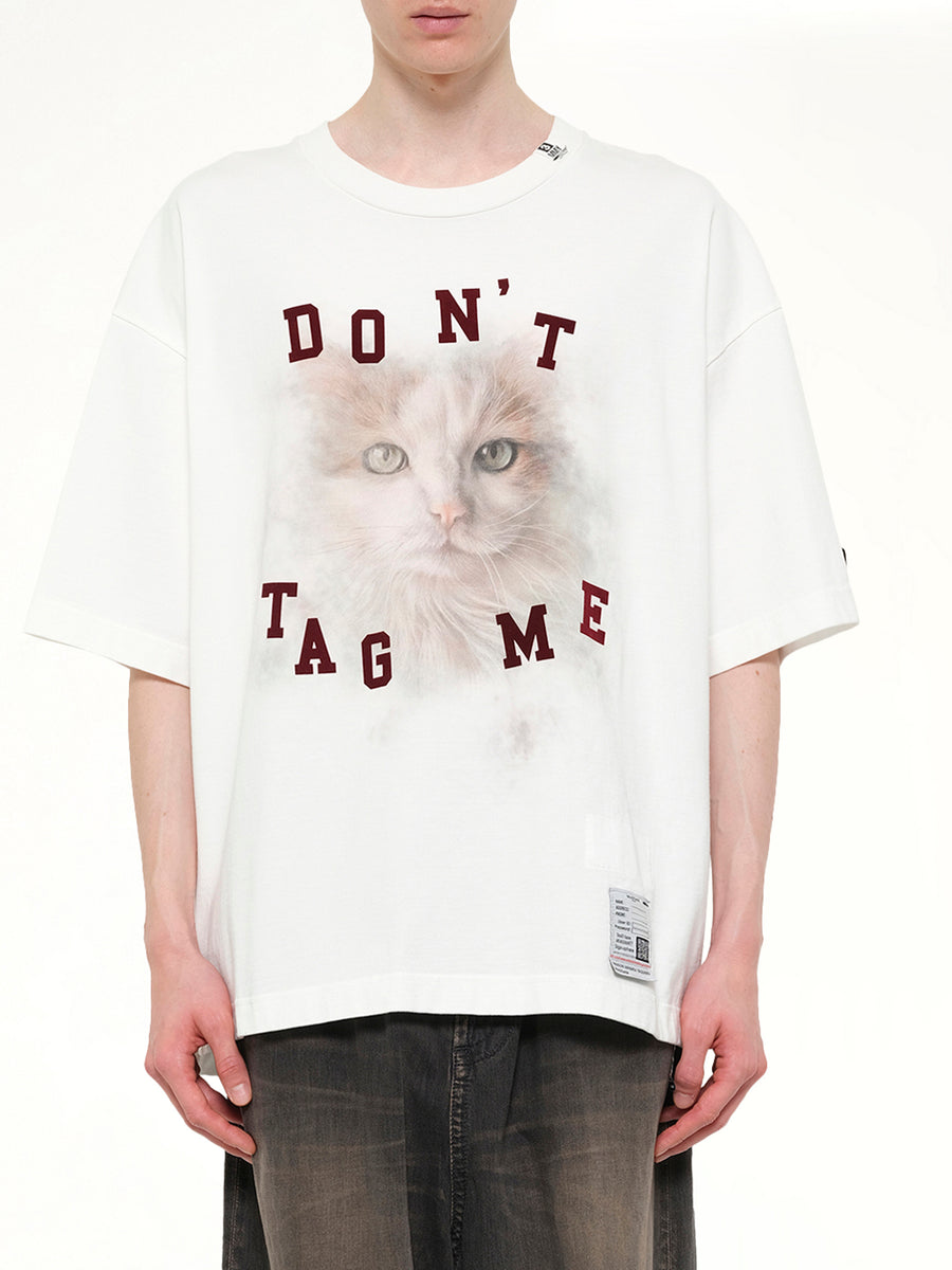 Cat Printed T-Shirt in White