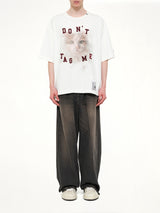 Cat Printed T-Shirt in White