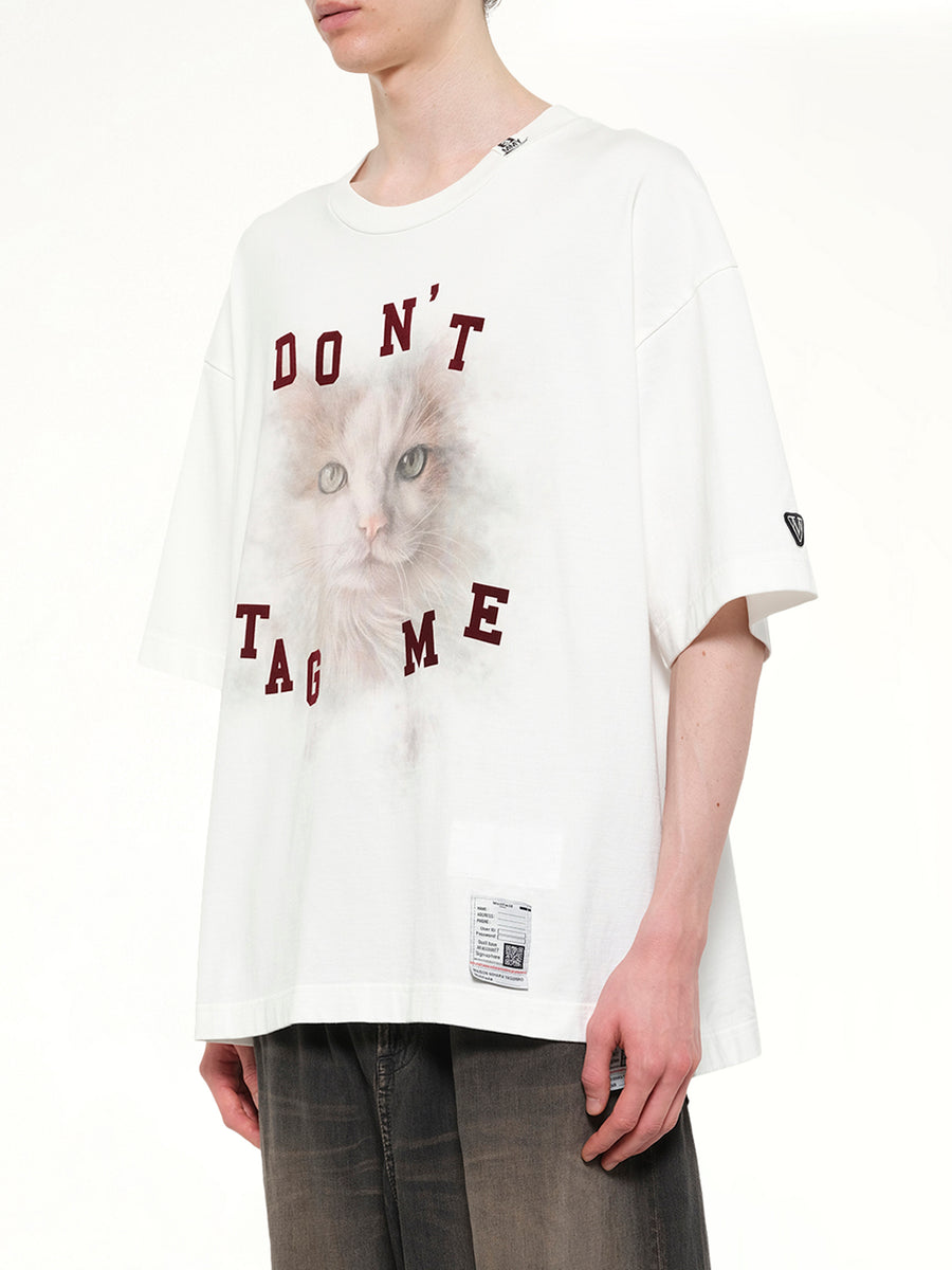Cat Printed T-Shirt in White