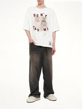 Cat Printed T-Shirt in White