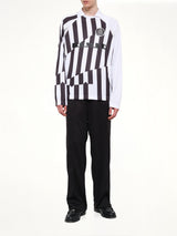 Football Longsleeve 'Home' Polo Knit in Black/White