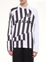 Football Longsleeve 'Home' Polo Knit in Black/White