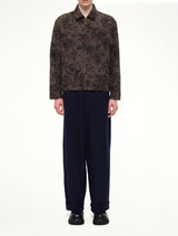 Flower Zip Up Jacket in Dark Khaki