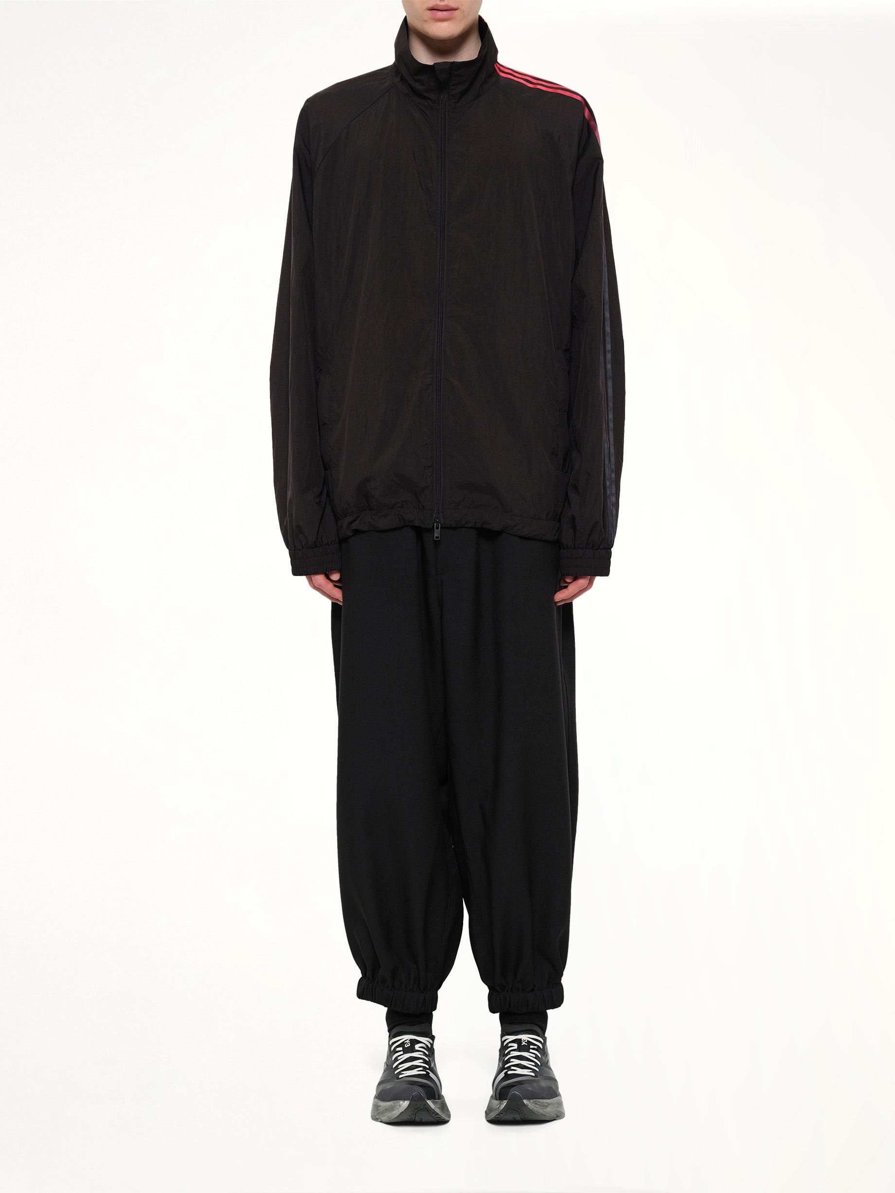 Gradient 3 Stripes Track Top in Black/Red