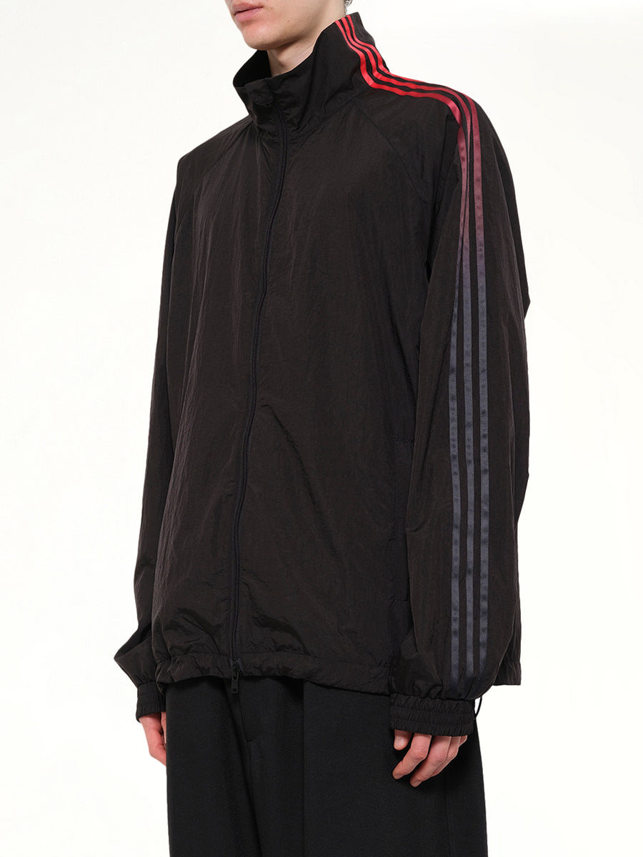 Gradient 3 Stripes Track Top in Black/Red