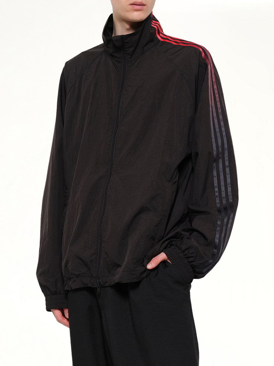 Gradient 3 Stripes Track Top in Black/Red