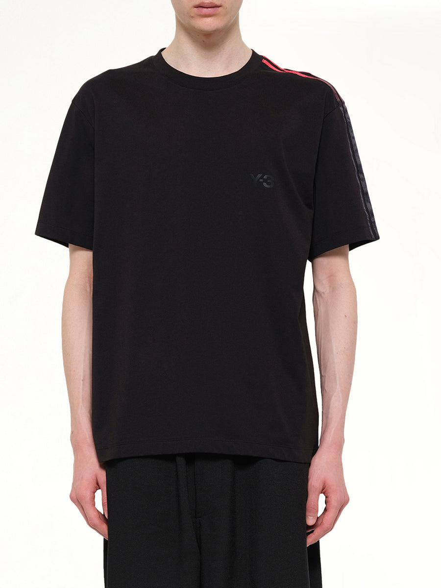 Gradient 3 Stripe T-Shirt in Black/Red