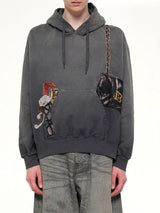 Trompe L’Oeil Embroidery Hoodie in Black