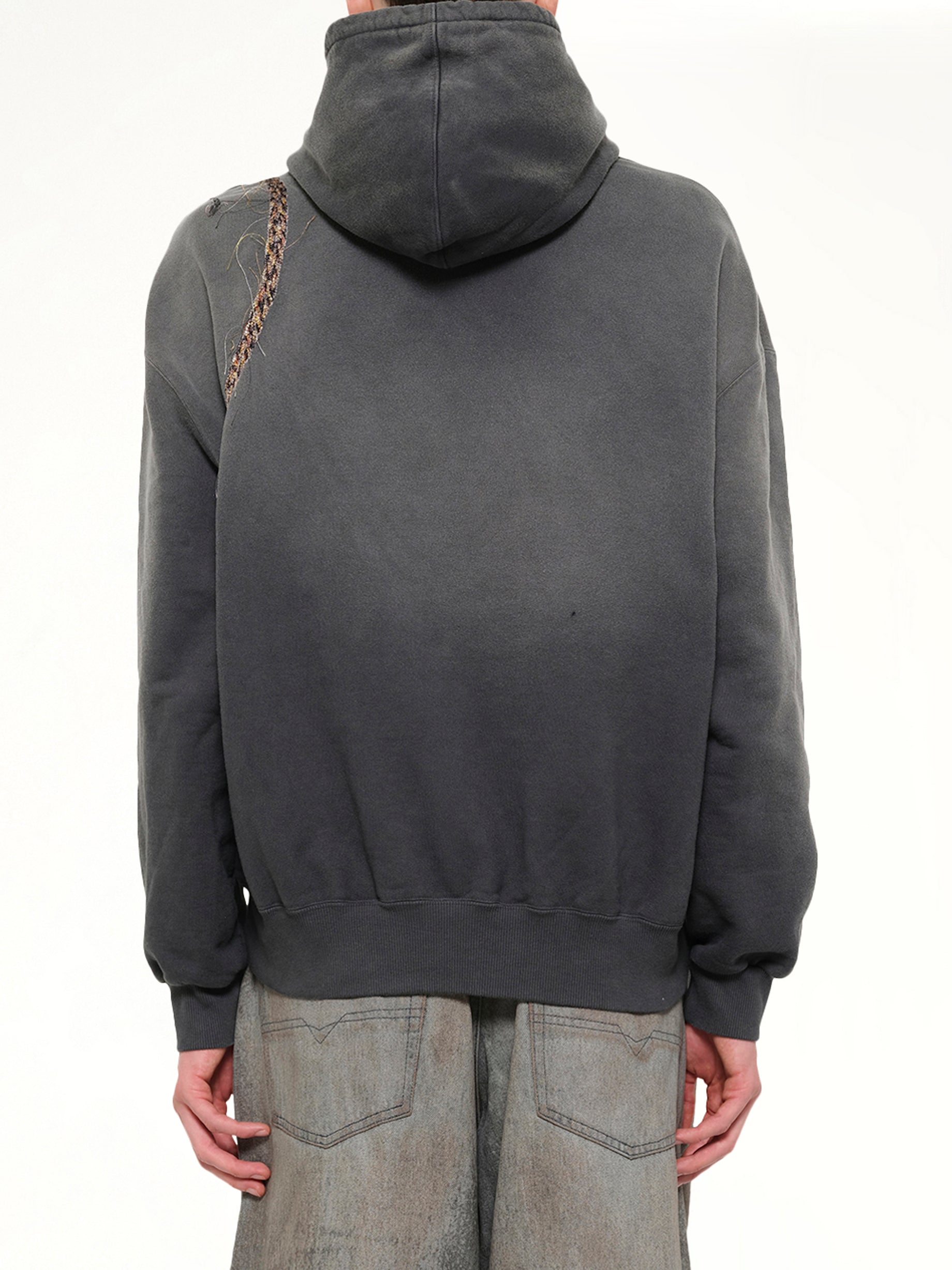Trompe L’Oeil Embroidery Hoodie in Black