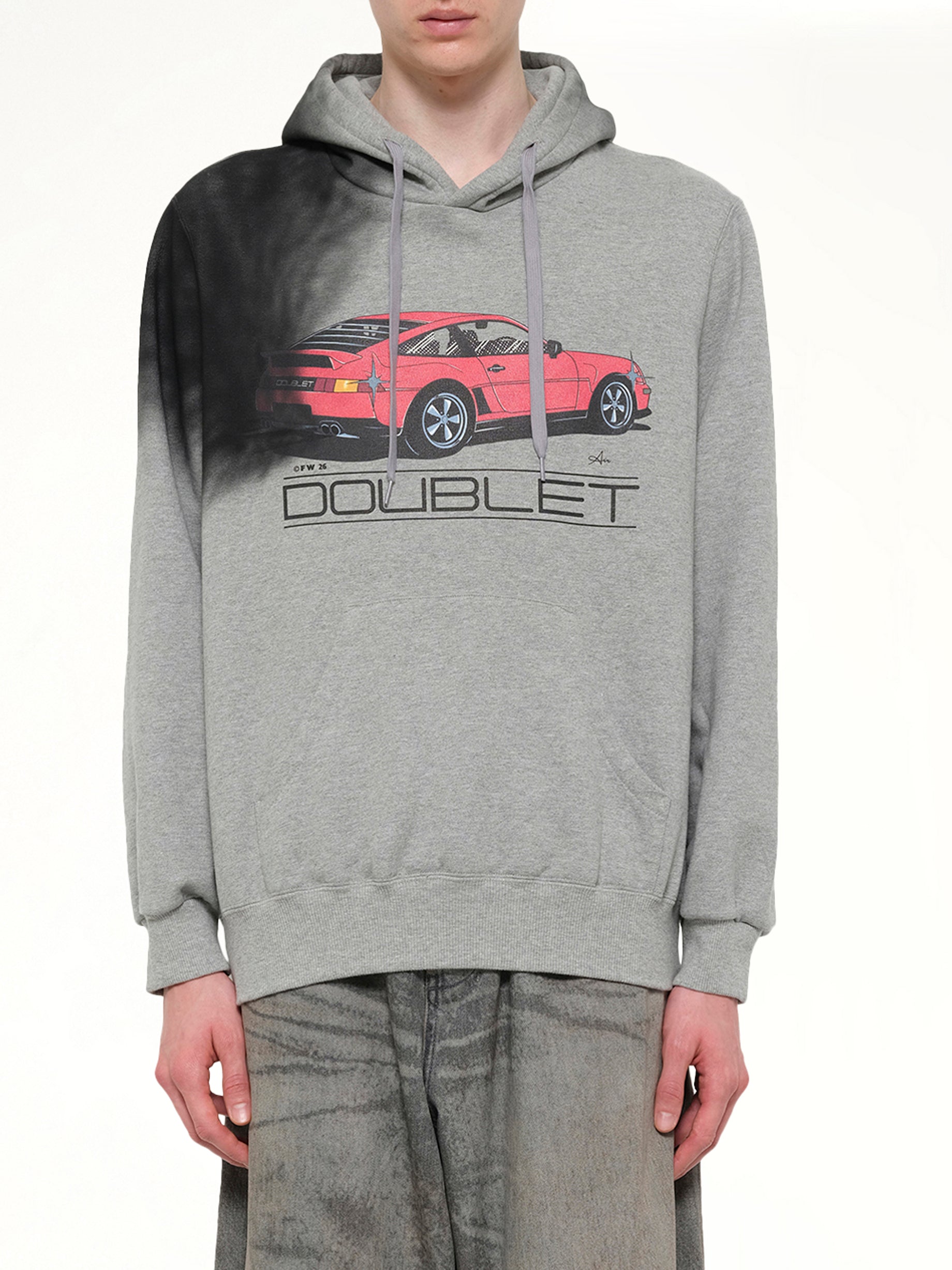 Exhaust Stained Hoodie in Grey