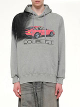 Exhaust Stained Hoodie in Grey