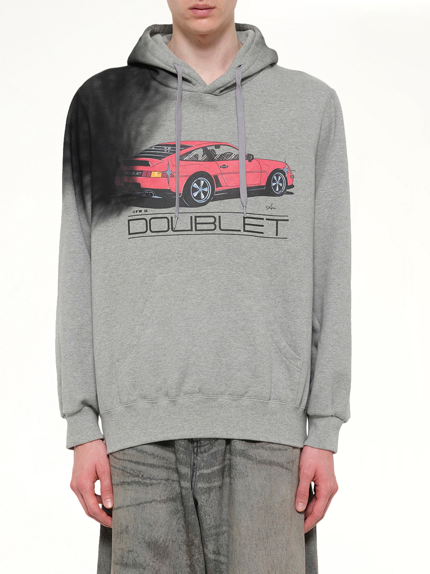 Exhaust Stained Hoodie in Grey