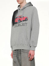 Exhaust Stained Hoodie in Grey