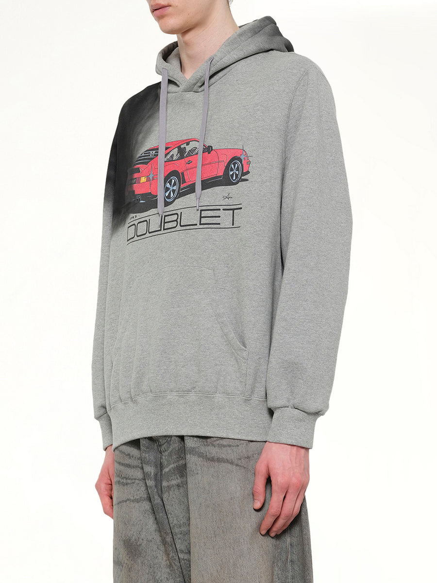 Exhaust Stained Hoodie in Grey