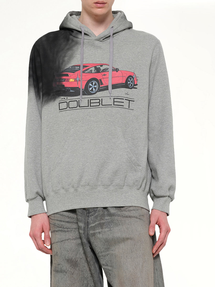 Exhaust Stained Hoodie in Grey
