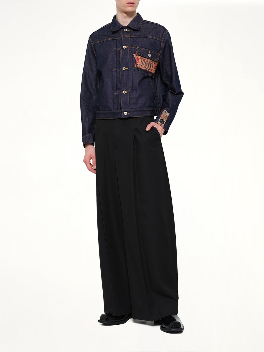 Air Yarn Raw Denim Jacket in Indigo