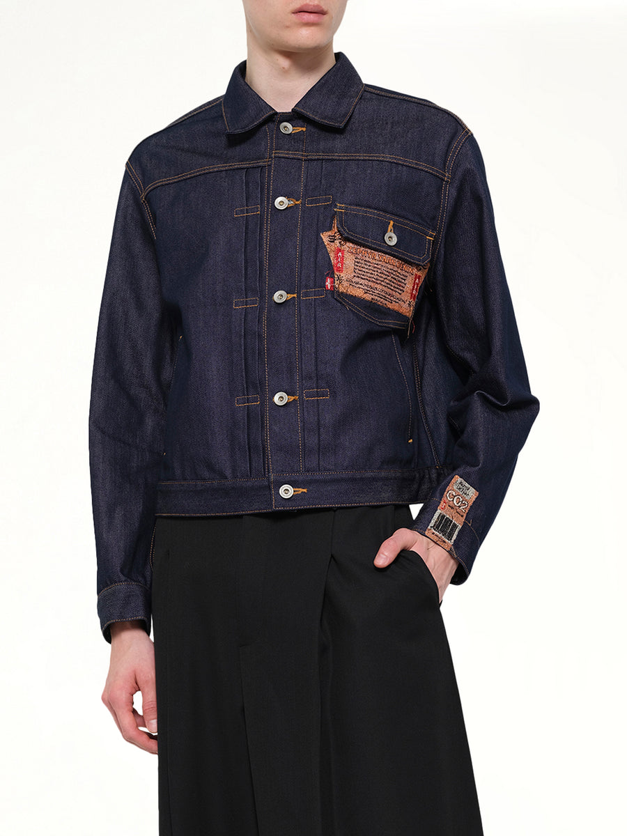 Air Yarn Raw Denim Jacket in Indigo