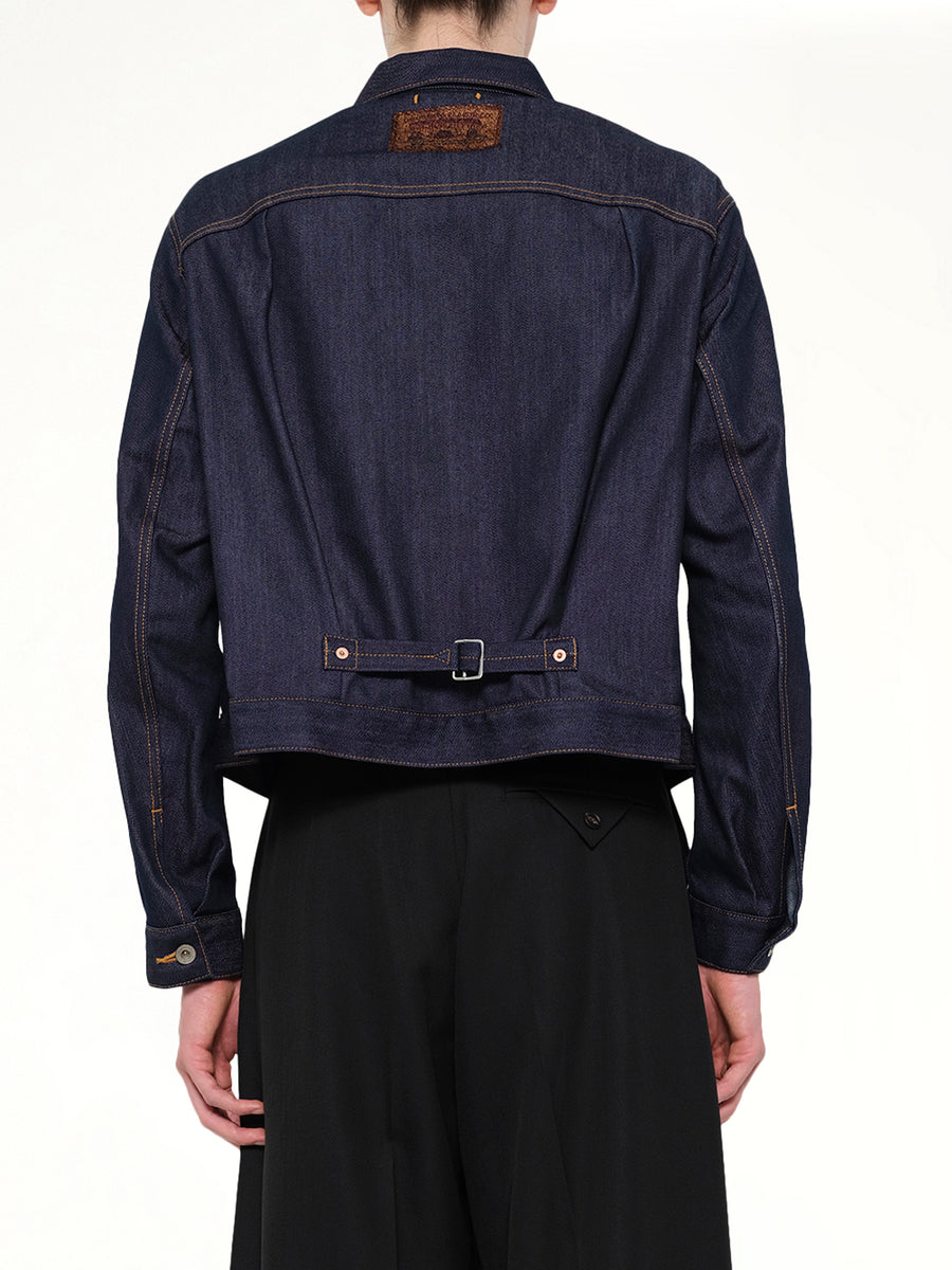 Air Yarn Raw Denim Jacket in Indigo