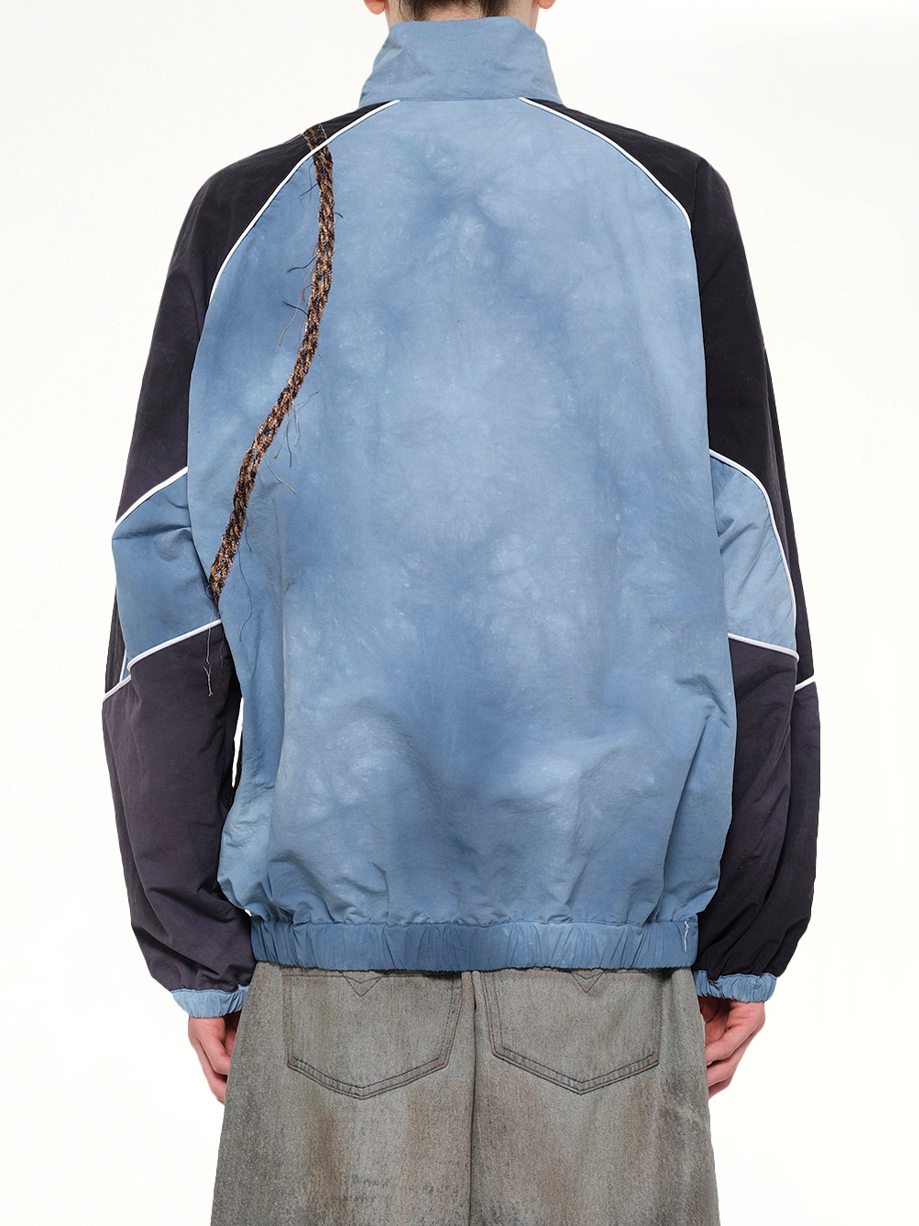 Trompe L’Oeil Embroidery Anorak in Navy