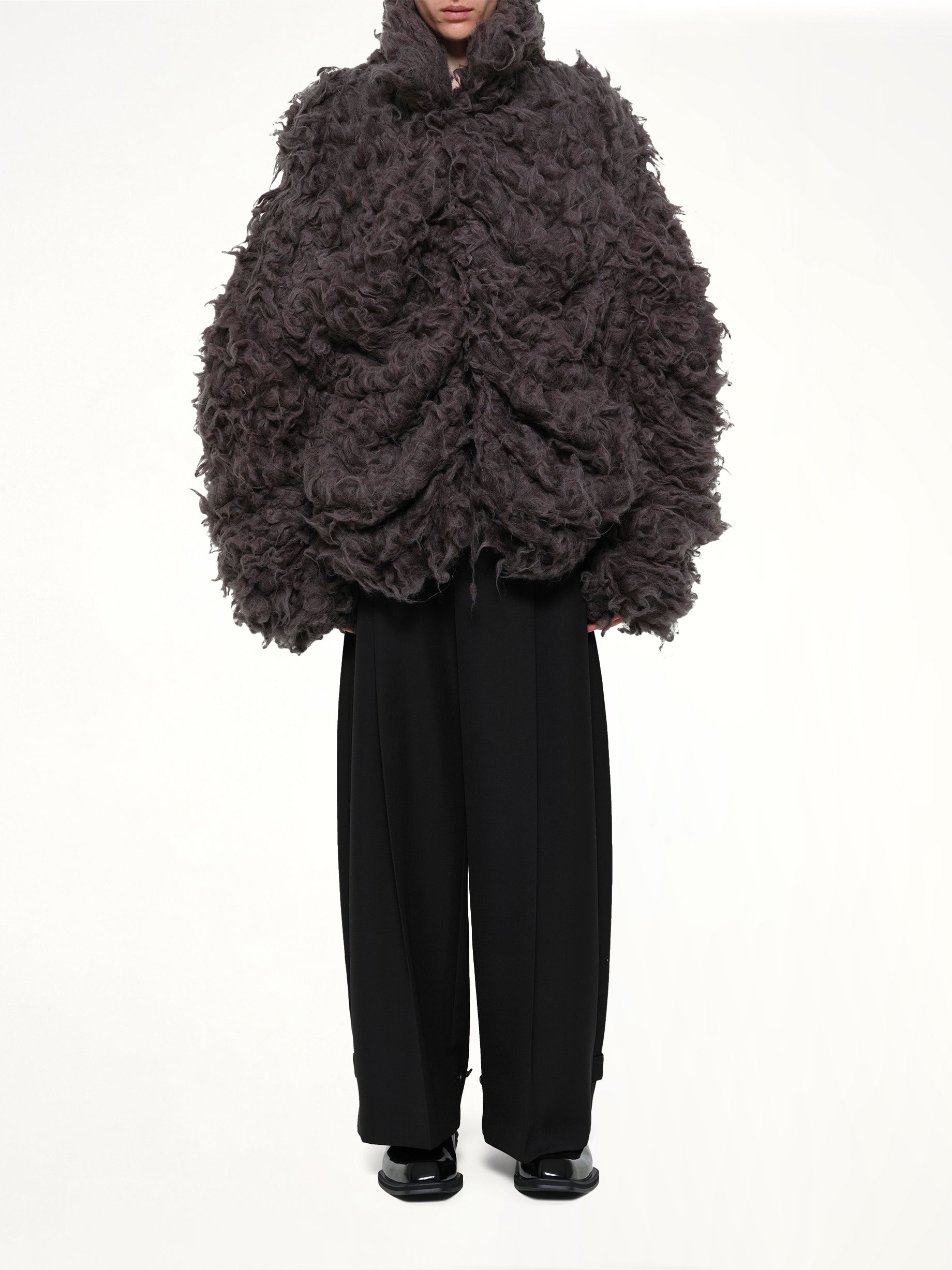 Smoke Fur Jacket in Black