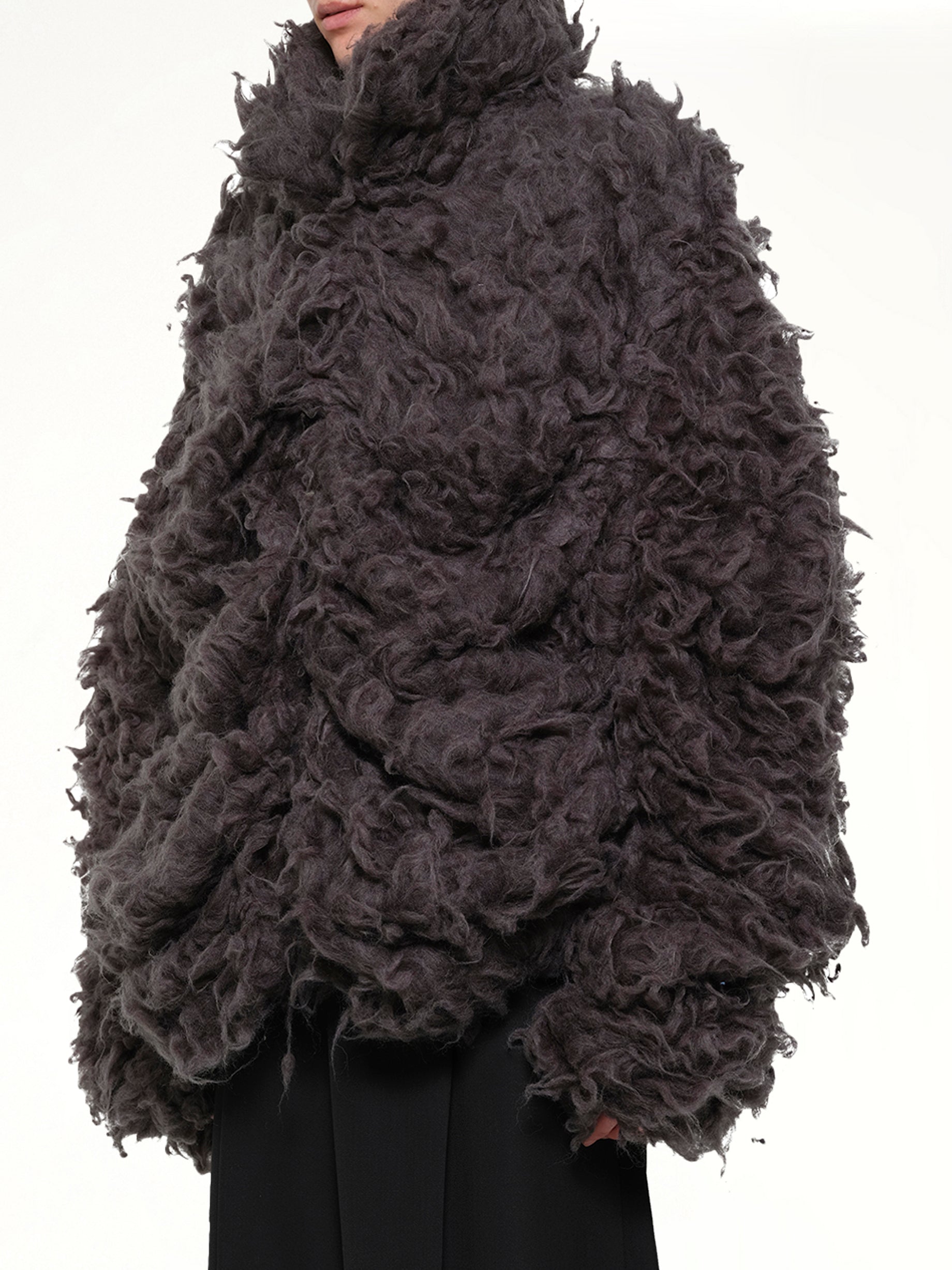 Smoke Fur Jacket in Black