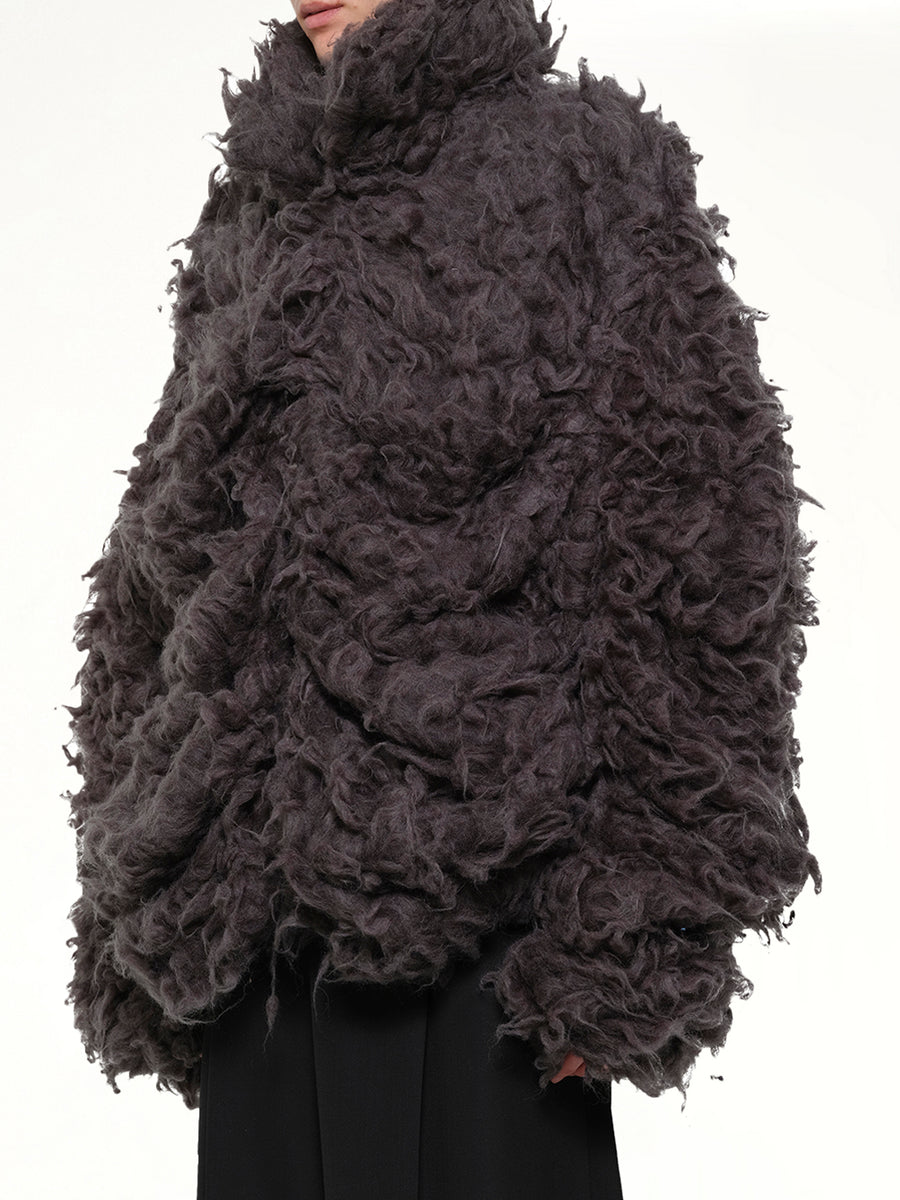 Smoke Fur Jacket in Black