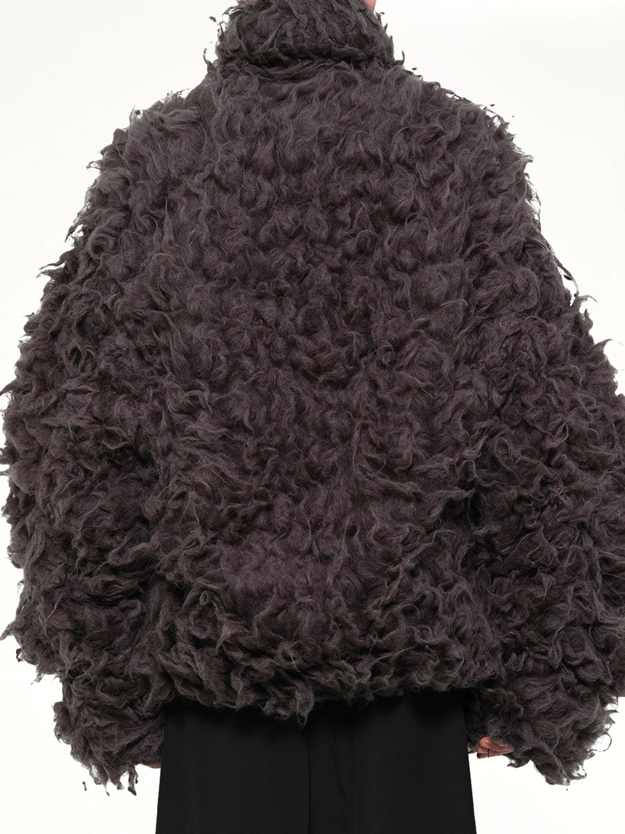 Smoke Fur Jacket in Black