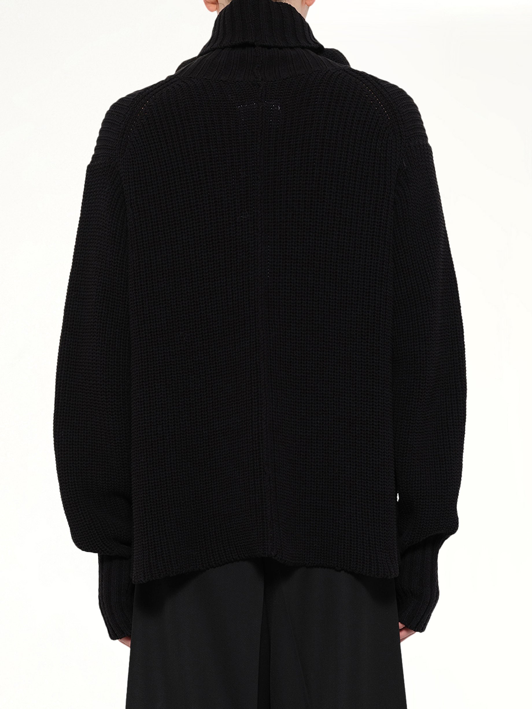 Gas Mask Turtleneck Knit in Black