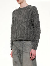Air Yarn Regulator Knit Pullover in Charcoal