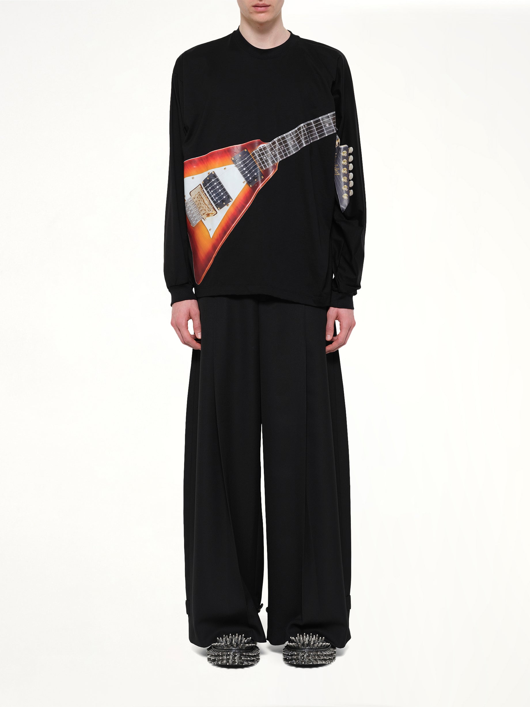 Air Guitar Long Sleeve T-Shirt in Black