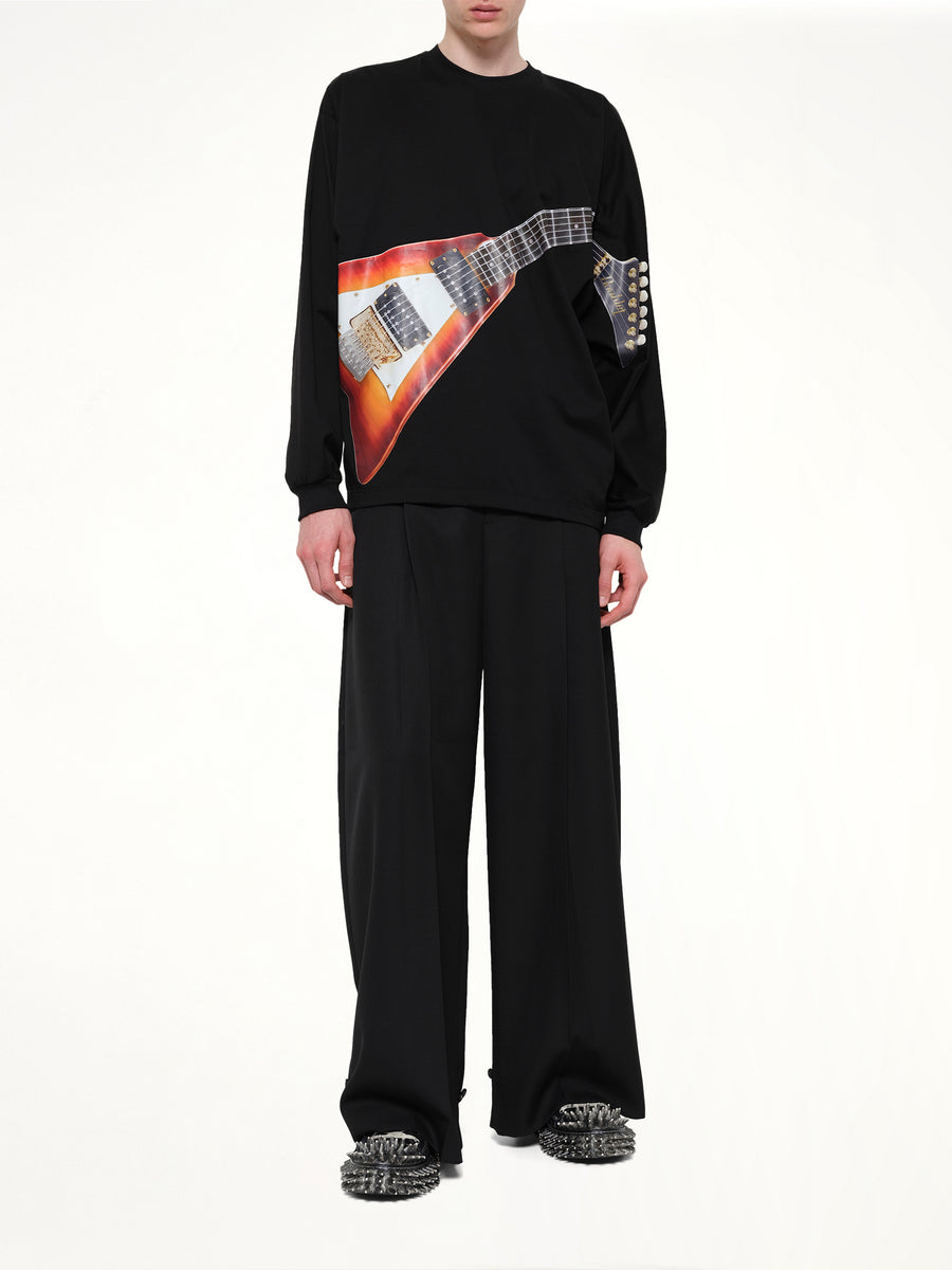 Air Guitar Long Sleeve T-Shirt in Black