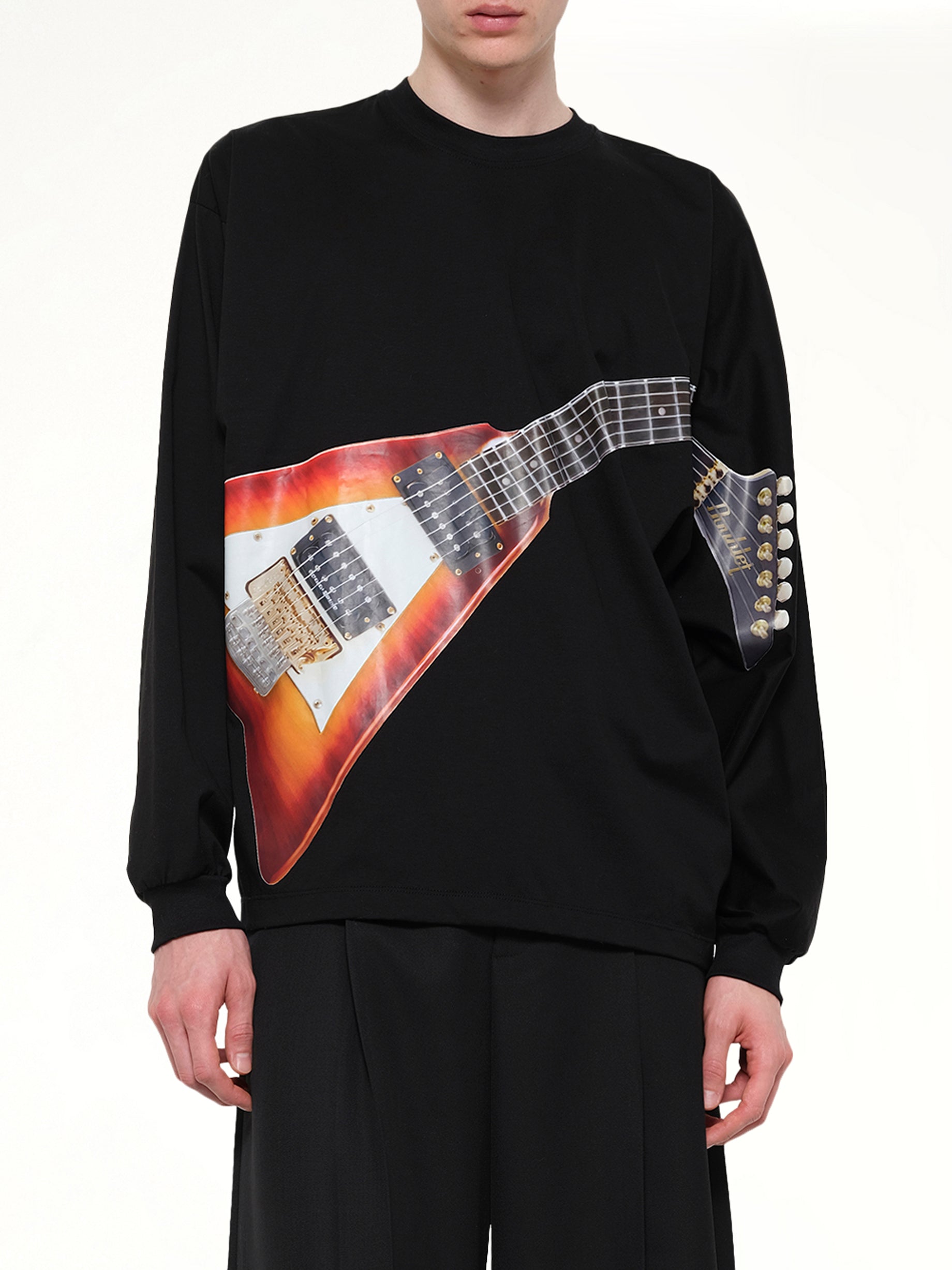 Air Guitar Long Sleeve T-Shirt in Black