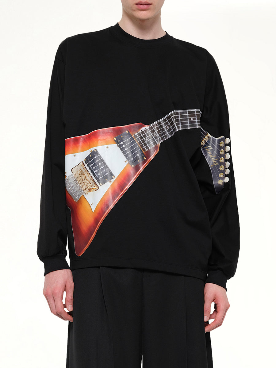Air Guitar Long Sleeve T-Shirt in Black