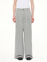 Pleated Pants Back Pile Knit in Grey