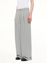 Pleated Pants Back Pile Knit in Grey