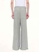 Pleated Pants Back Pile Knit in Grey
