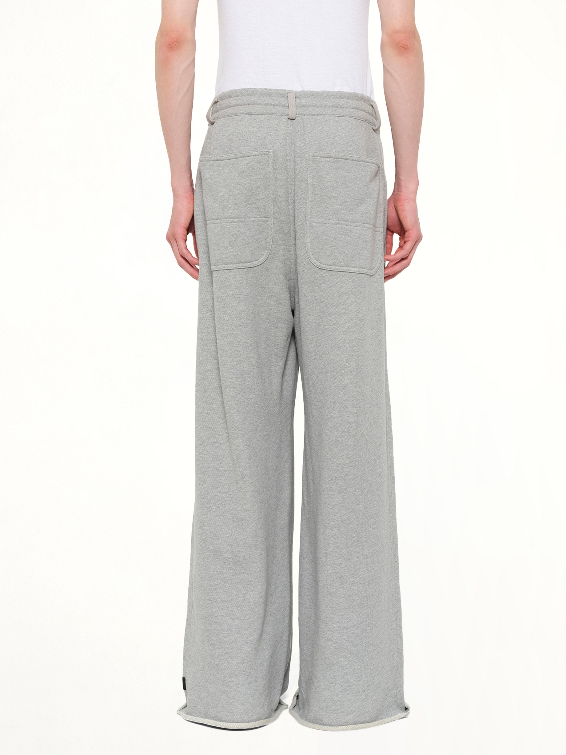 Pleated Pants Back Pile Knit in Grey