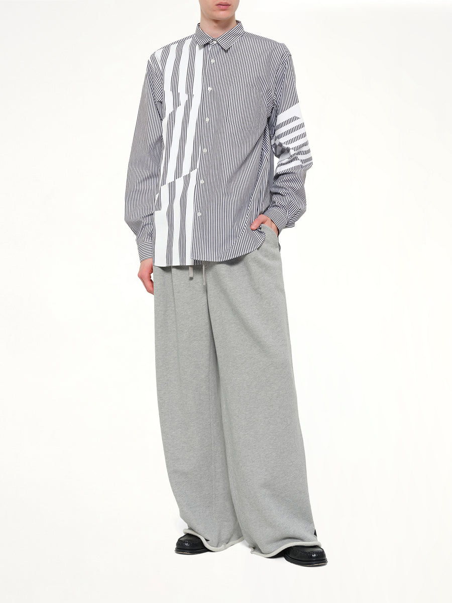 Pleated Pants Back Pile Knit in Grey