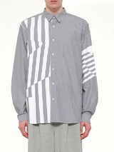 Printed Striped Woven Shirt in Blue