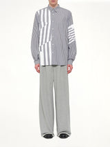 Printed Striped Woven Shirt in Blue