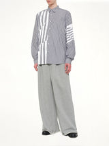 Printed Striped Woven Shirt in Blue