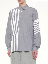 Printed Striped Woven Shirt in Blue
