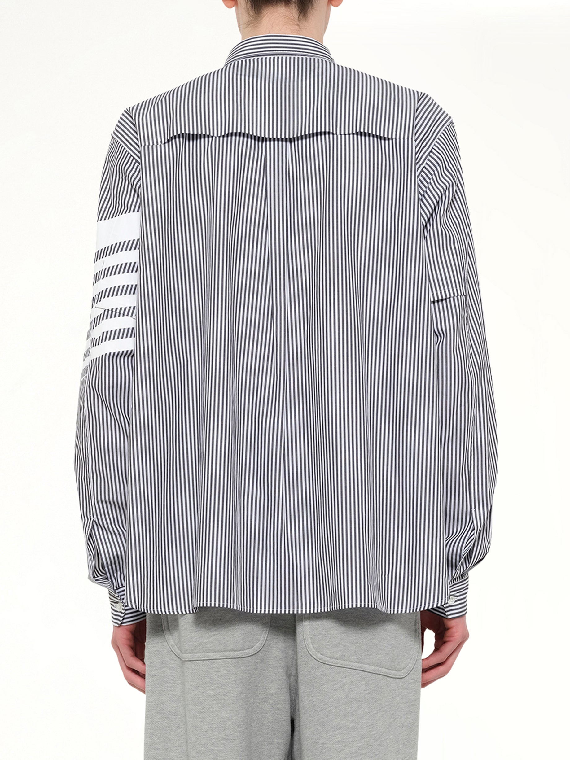Printed Striped Woven Shirt in Blue