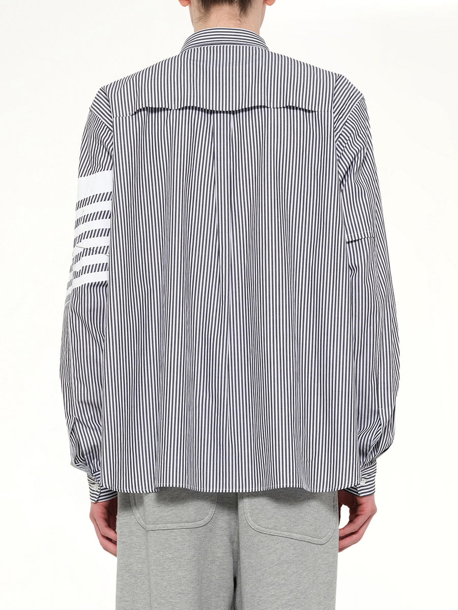 Printed Striped Woven Shirt in Blue