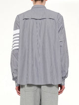 Printed Striped Woven Shirt in Black