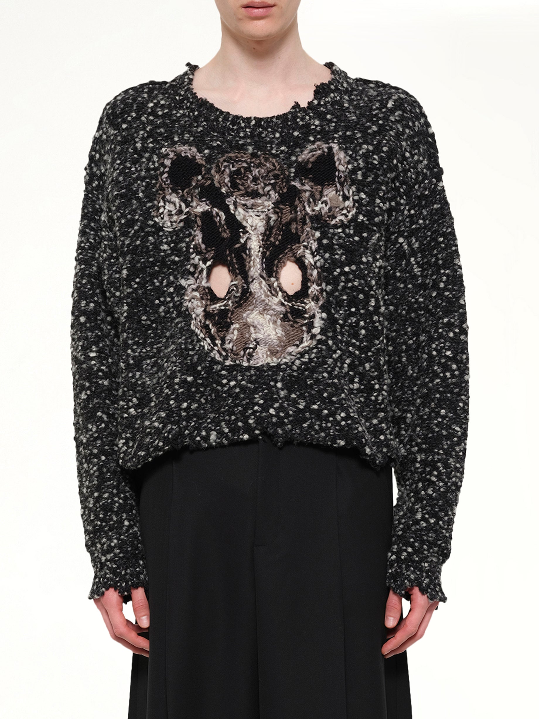 Acting Gas Mask Knit Pullover in Charcoal